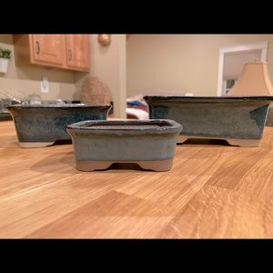 Succulent or bonsai trees set of three planter